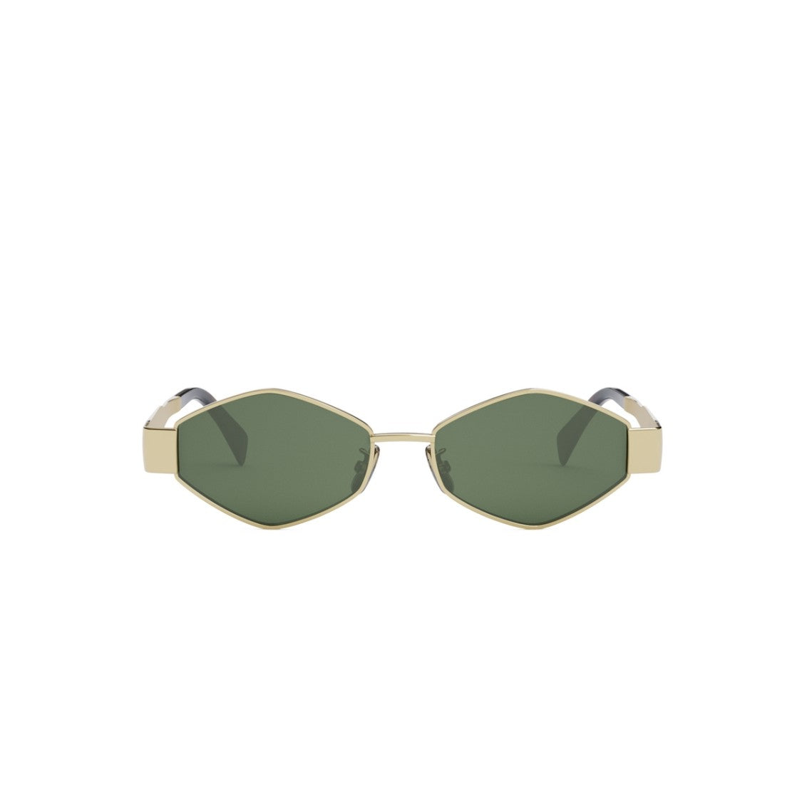 Celine Hexagonal Geometric Sunglasses With Polished Gold Frame