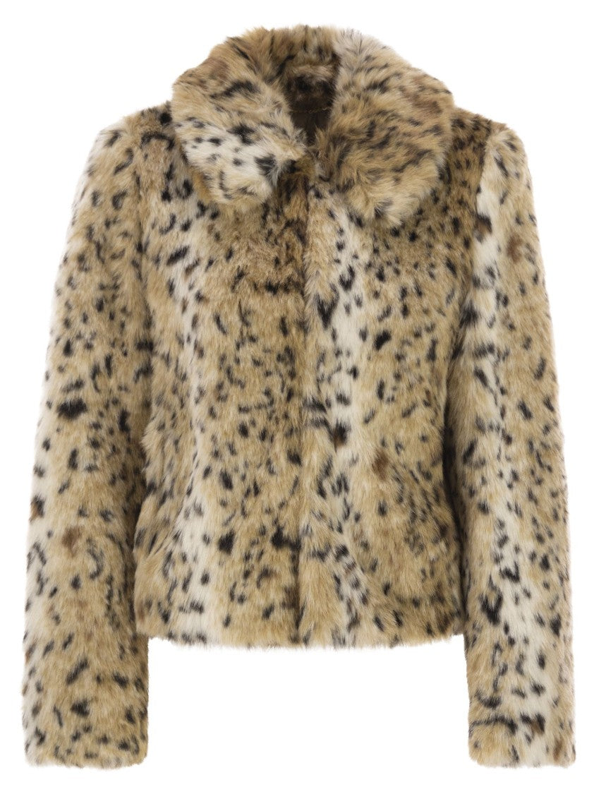 Max Mara Animal Print Jacquard Eco-Friendly Fur Coat
