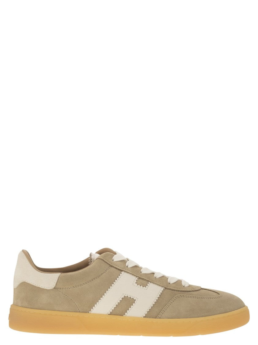 Hogan Retrospective Suede Sneakers With Nappa Leather Detail