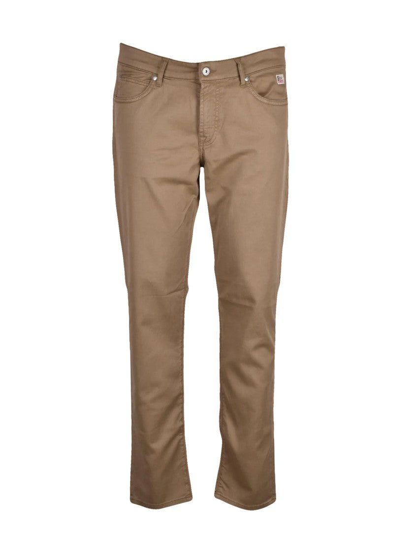 Roy Roger's Beige Cotton-Blend Stretch Pants
