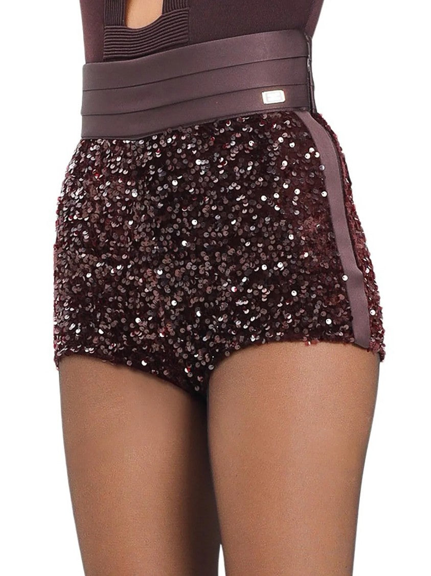 Elisabetta Franchi Purple Polyester High-Waisted Shorts