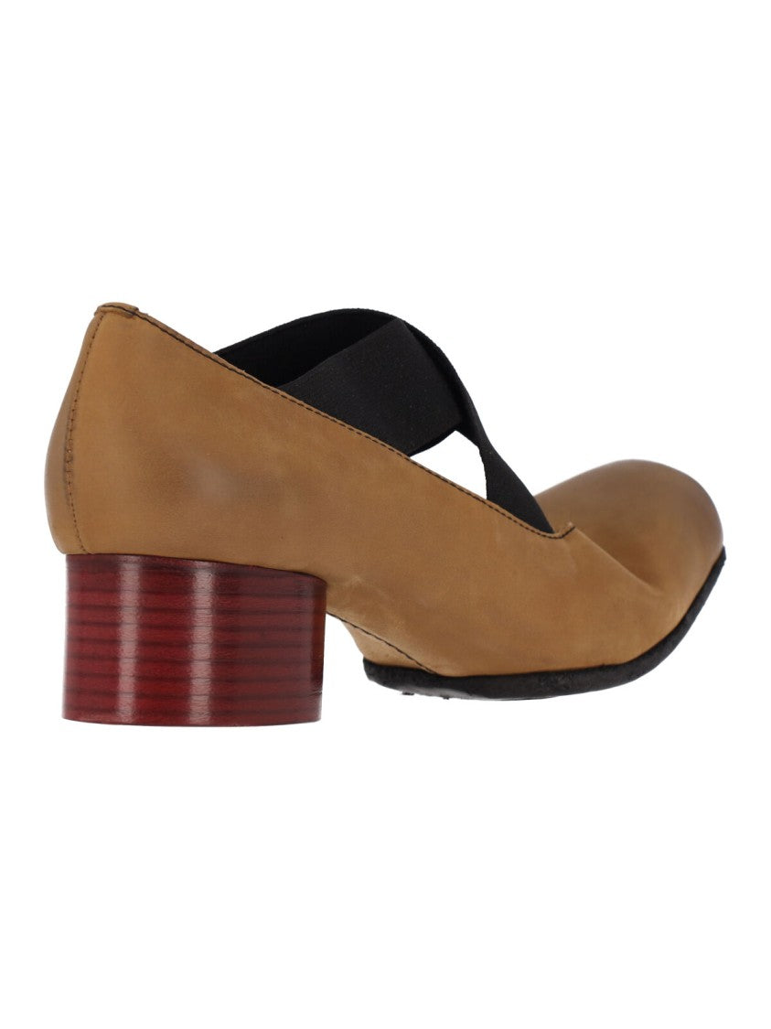Uma Wang Brown Square-Toe Leather Flats