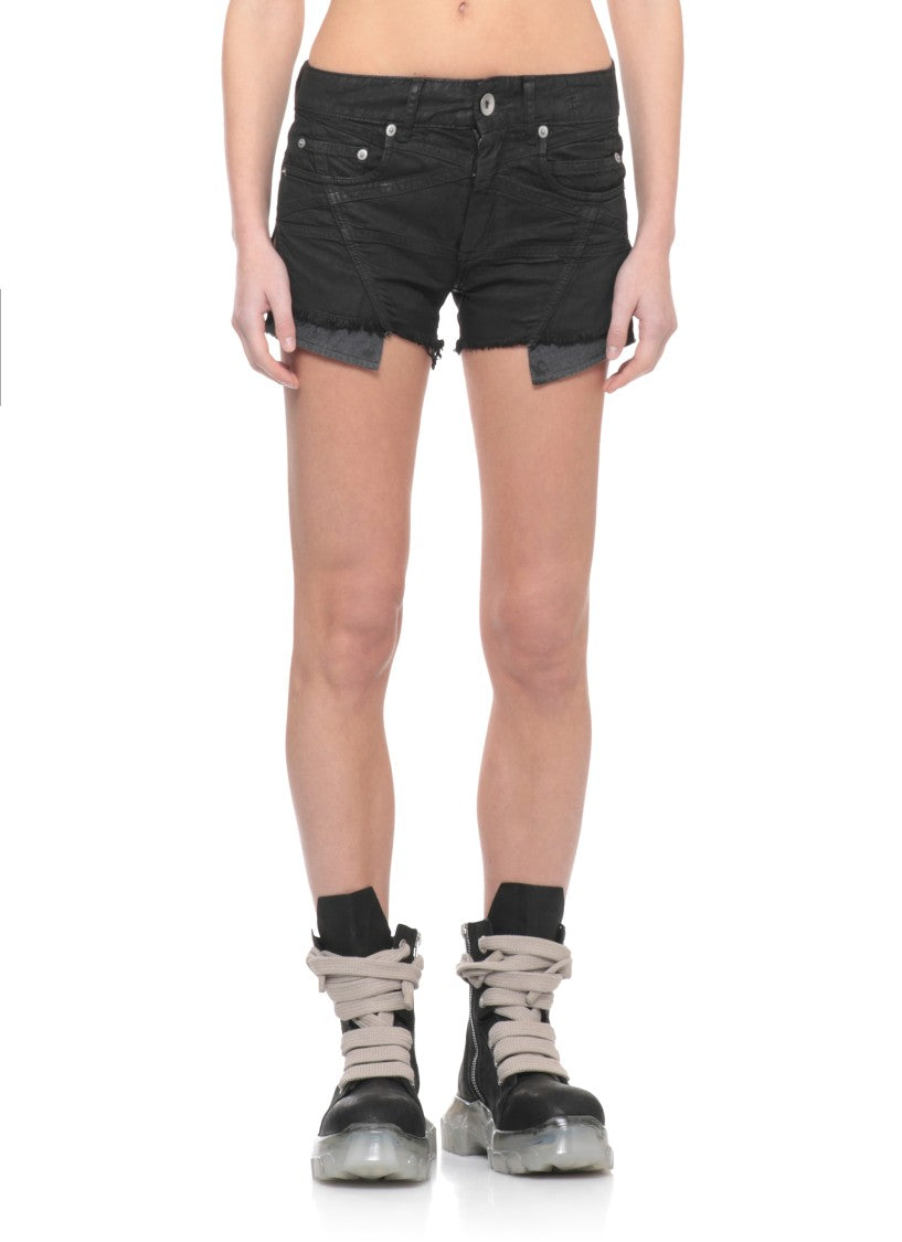 Drkshdw By Rick Owens Black Lana Cut Offs Shorts