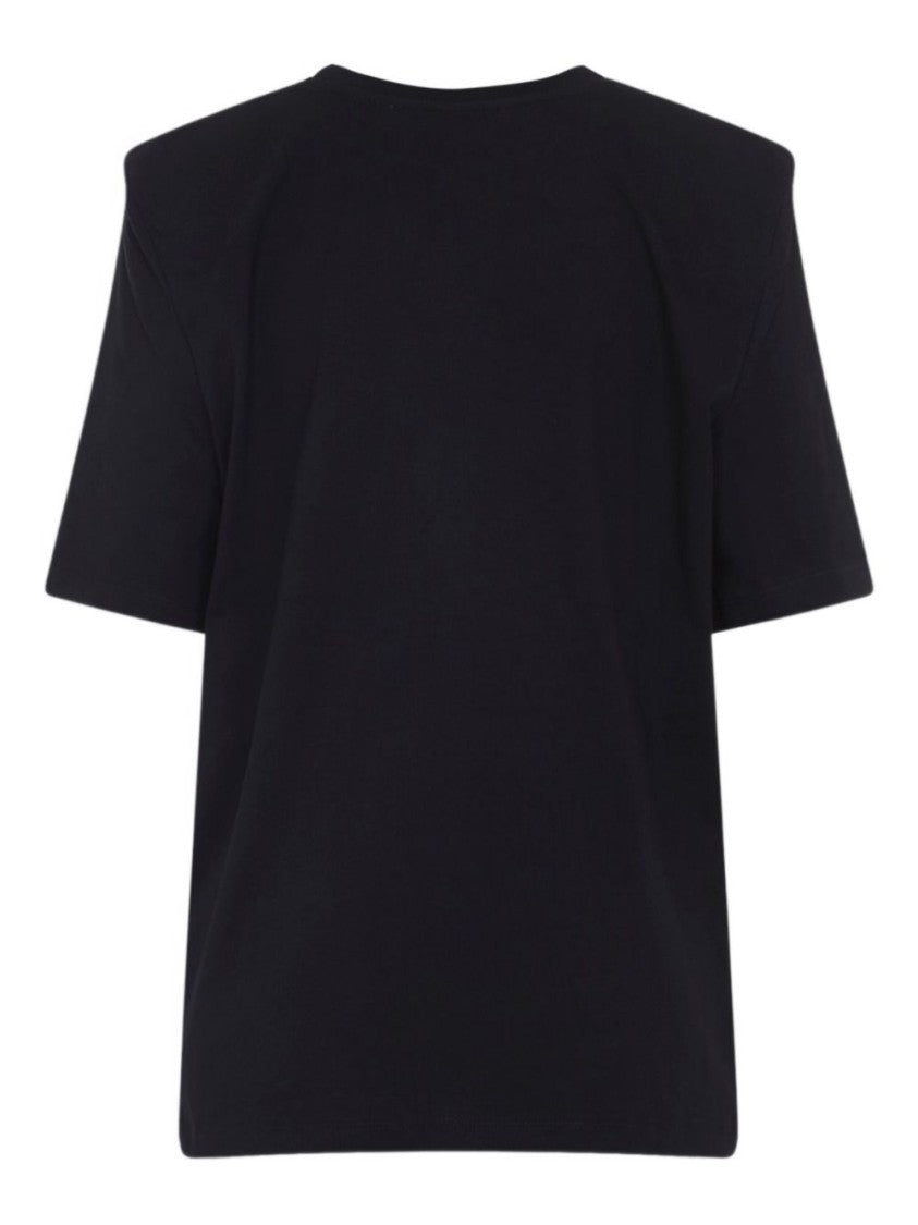 The Frankie Shop Black Carrington Padded Shoulder T-Shirt