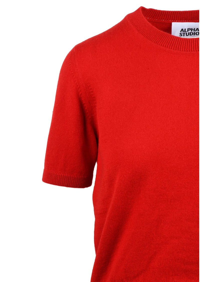 Alpha Studio Wool Under-Jacket Pullover With Crew Neck Design
