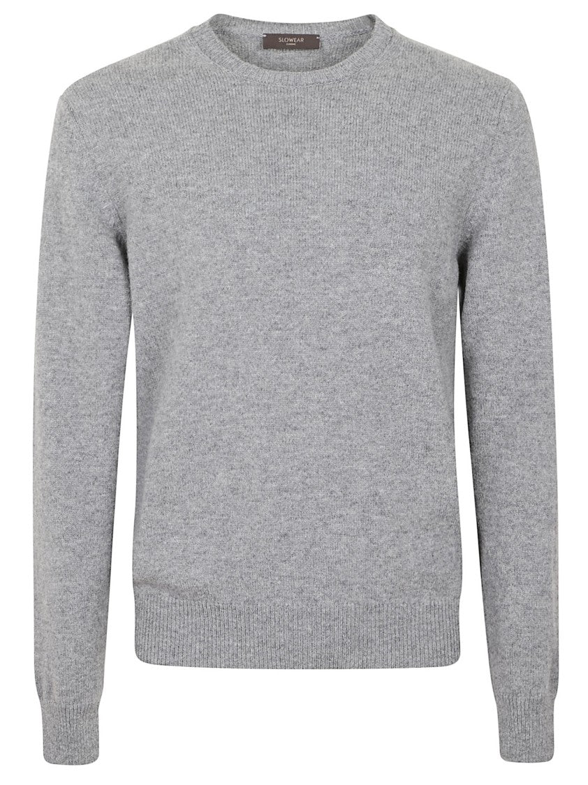 Zanone Ribbed Grey Virgin Wool Sweater By Zanone