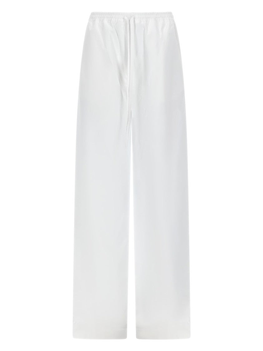 Loulou De Saison Sero Cotton Elastic Waistband Straight-Leg Pants