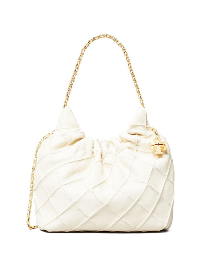 Tory Burch Quilted White Lamb Leather Bag