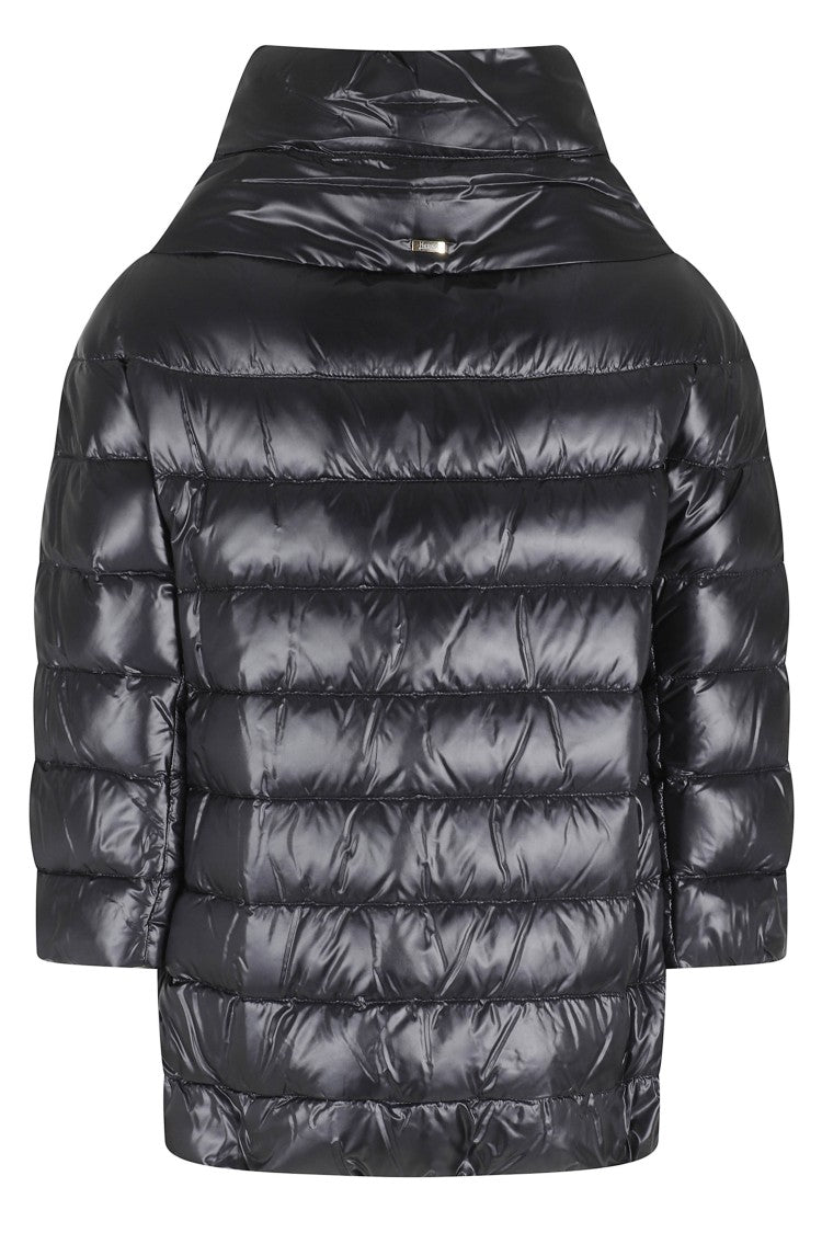 Herno Black Aminta High Collar Quilted Polyamide Down Jacket