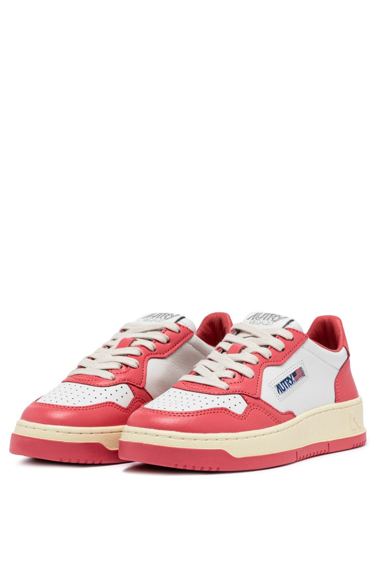 Autry Women’S Medalist Bicolor Leather Sneakers White/Pink