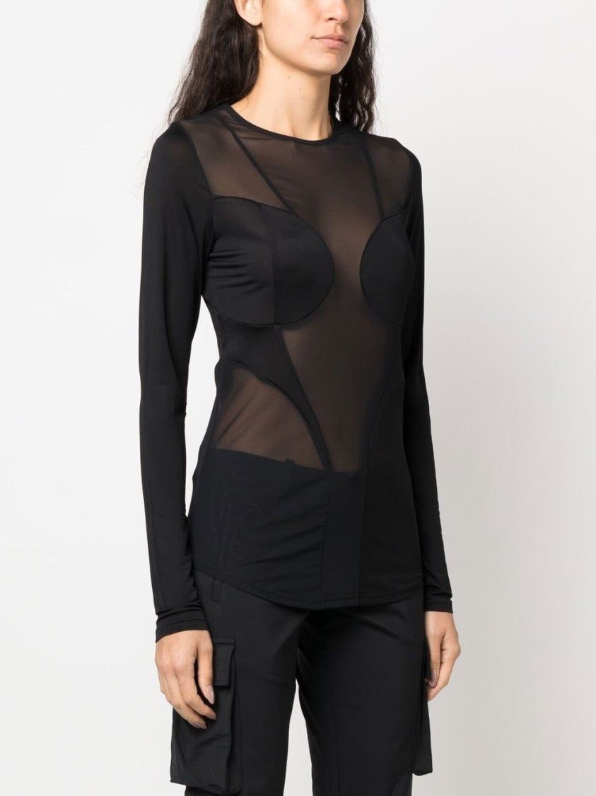 Balmain Semi-Sheer Panelled Top