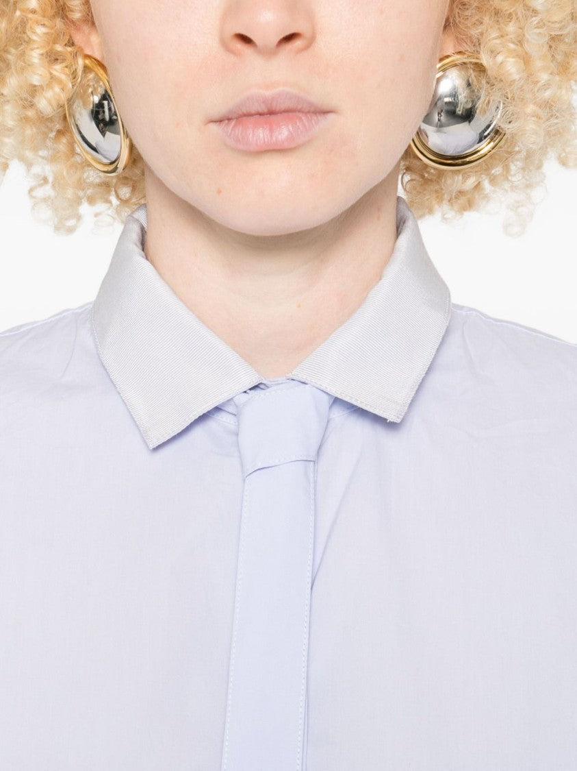 Forte Forte Relaxed Fit Cotton Shirt With Tie Detail