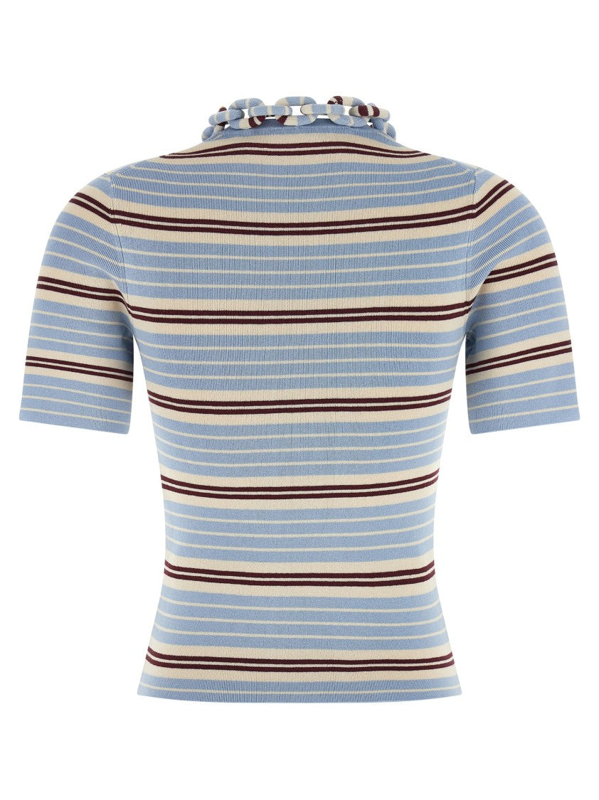 Paco Rabanne Micro Ribbed Cotton T-Shirt