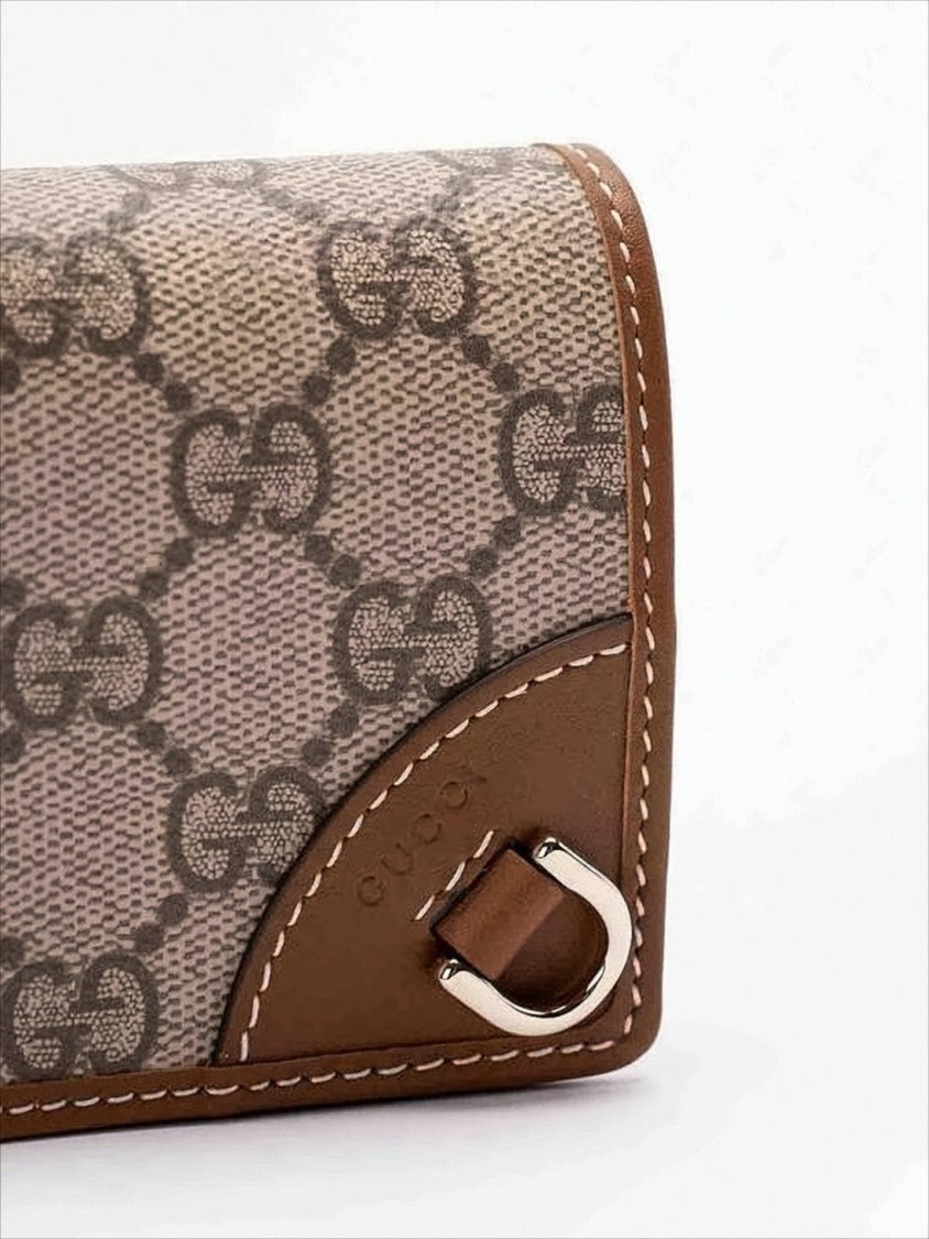 Gucci Beige Fabric Bifold Wallet With Interlocking Gg Pattern