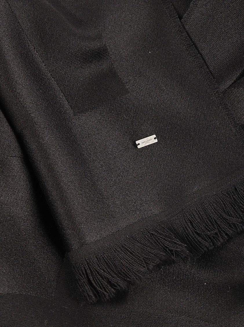 Saint Laurent 100% Wool Black Scarf