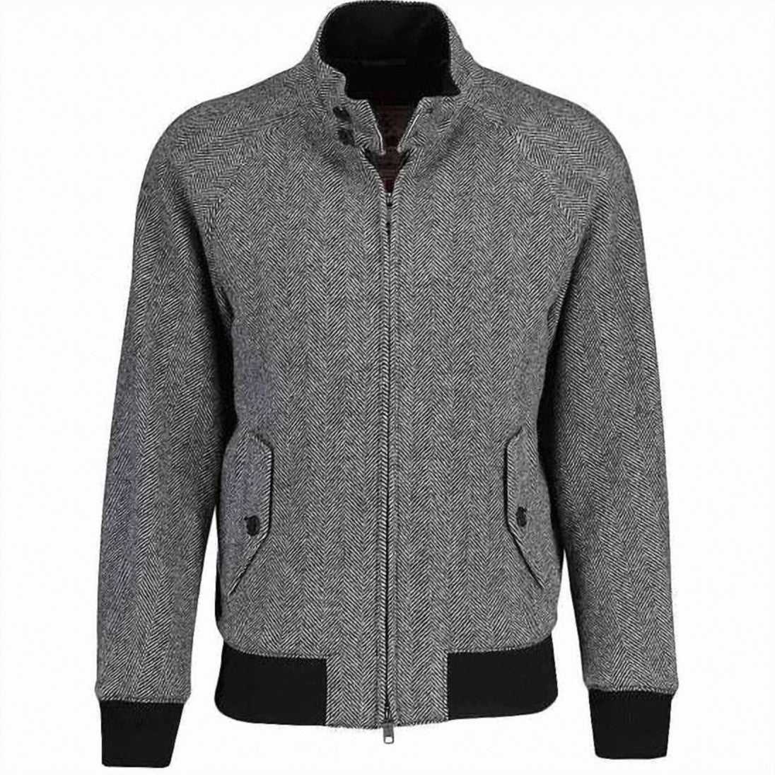 Baracuta Textured Herringbone Wool Baracuta Jacket