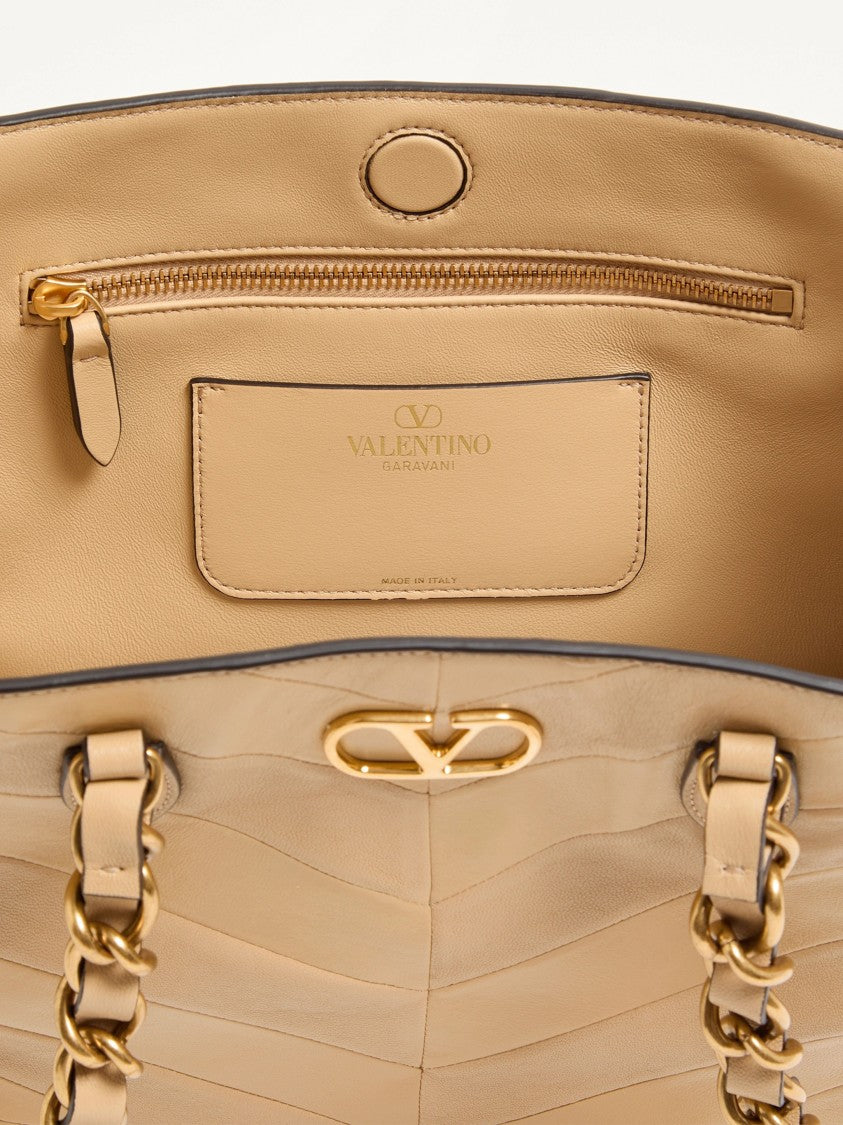 Valentino Black Laseine Chevron Quilted Nappa Tote