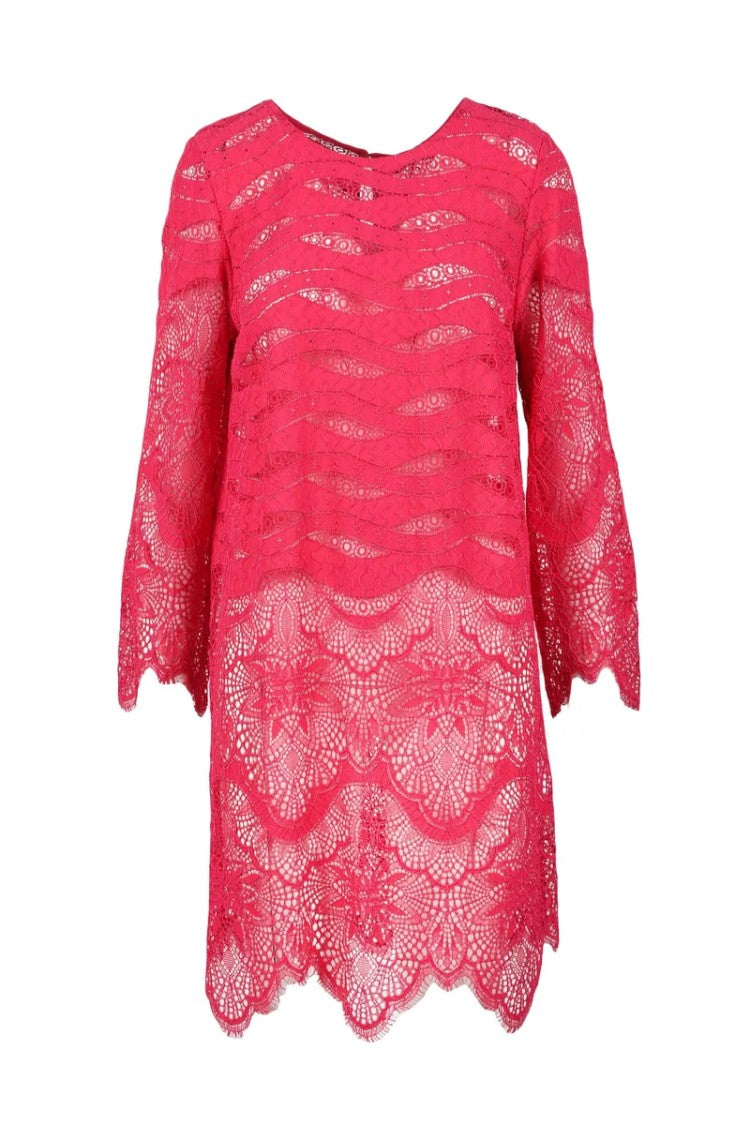 Twin-Set Fuchsia Lace Polyester-Blend Day Dress