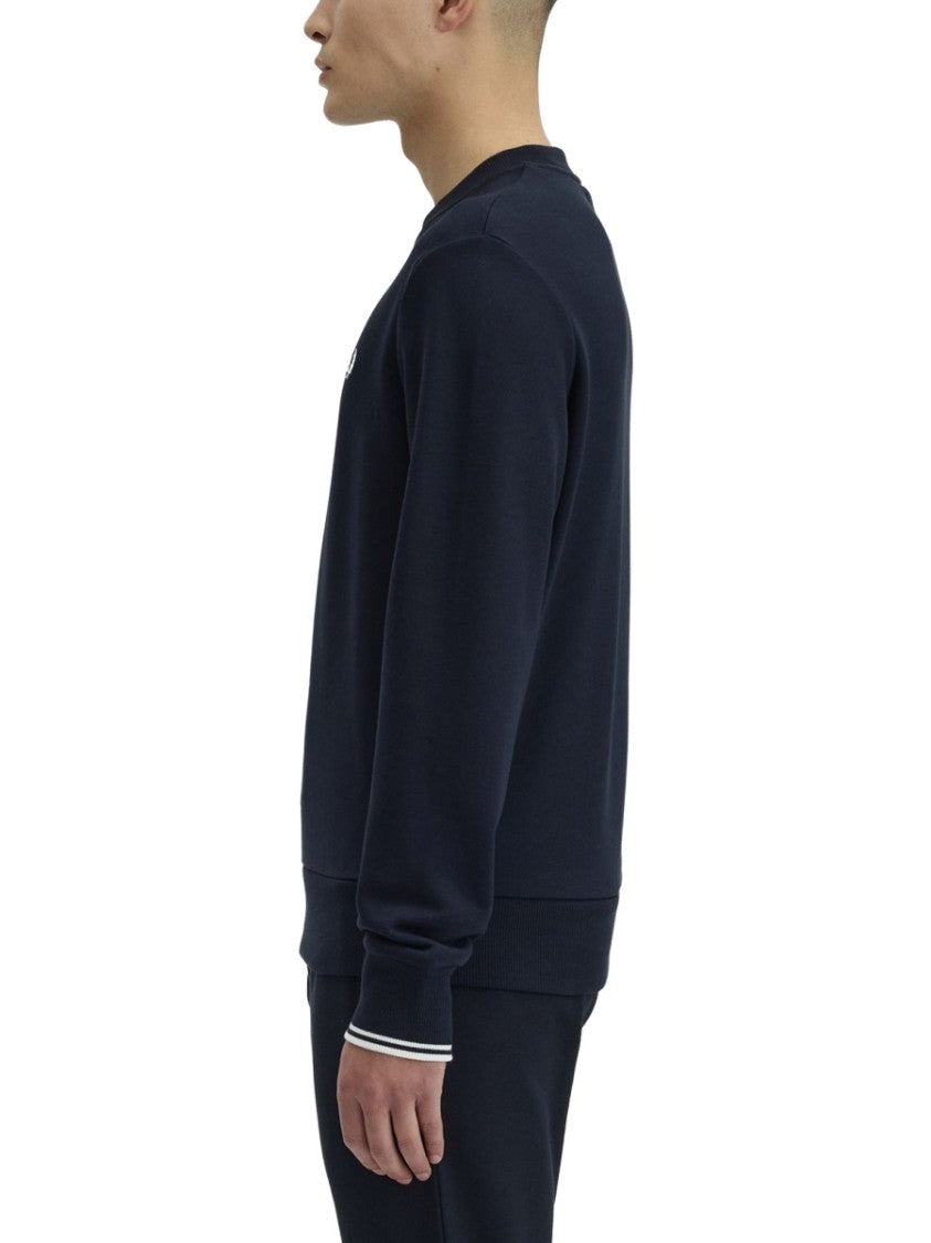 Fred Perry Crew Neck Thin Stripes Cuffs Sweatshirt