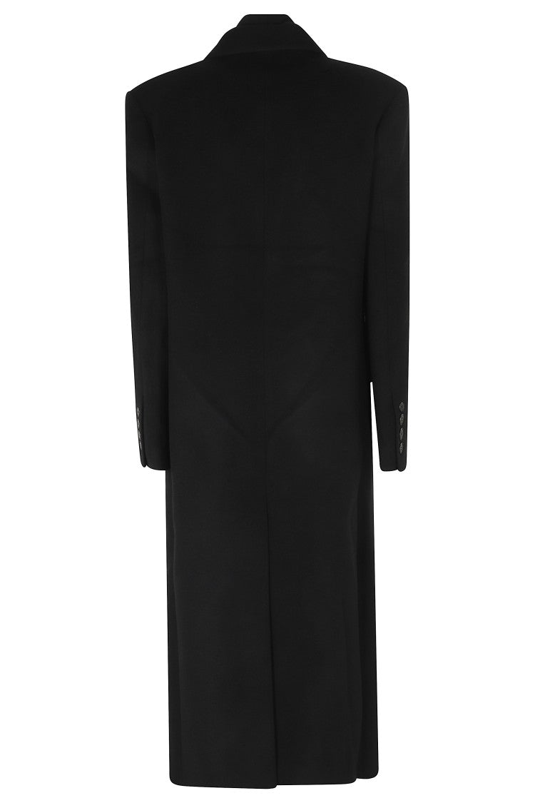 Ivy & Oak Black Double-Breasted Straight Circle Wool Coat