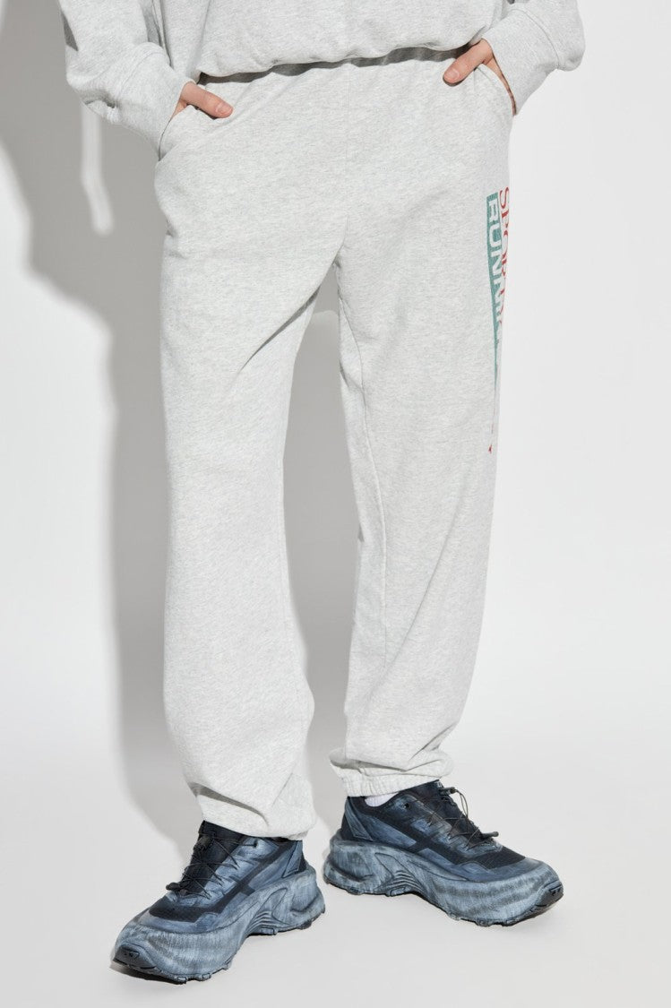 Sporty And Rich Relaxed Fit Track Pants With Vertical Logo Detail