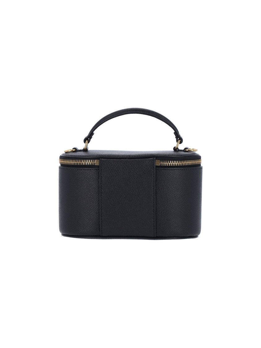 Valentino Garavani Black Calfskin "Vlogo Signature" Mini Vanity Bag