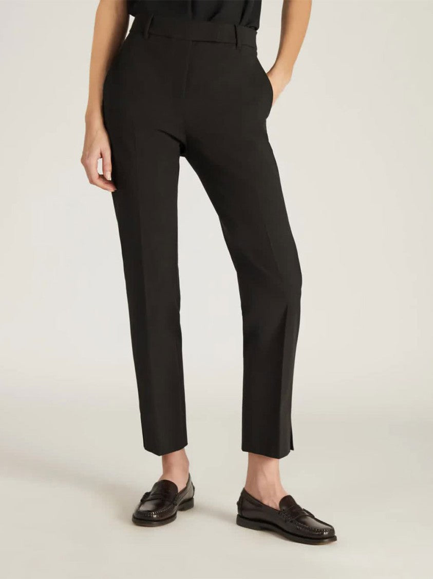 Incotex Black Tailored Straight-Leg Cotton Pants