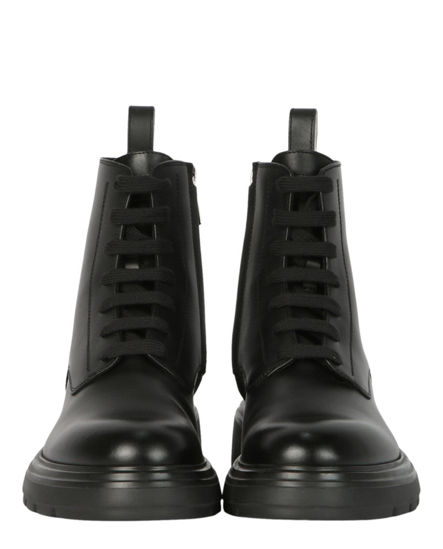 Ferragamo Dionne Leather Combat Boots
