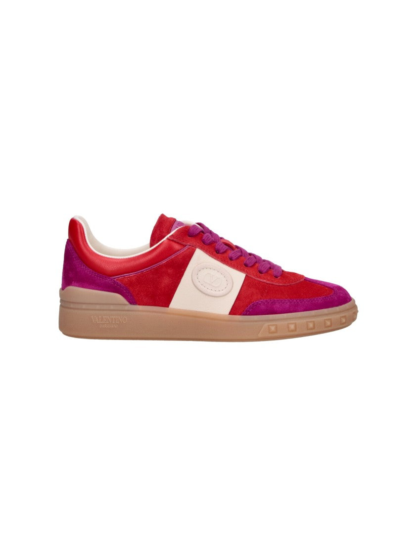 Valentino Garavani Red Upvillage Calfskin Leather Sneakers