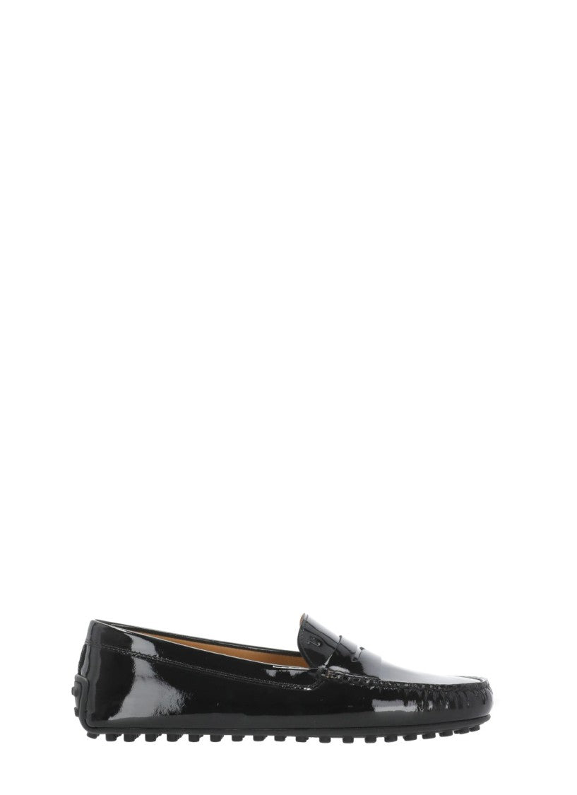 Tod's Black Embossed Logo Loafers
