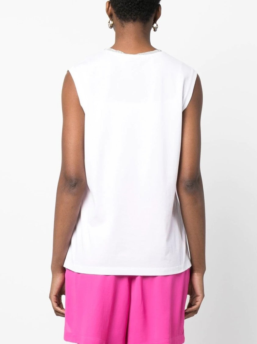 Fabiana Filippi V-Neck Tank Top With Jewelry Detail