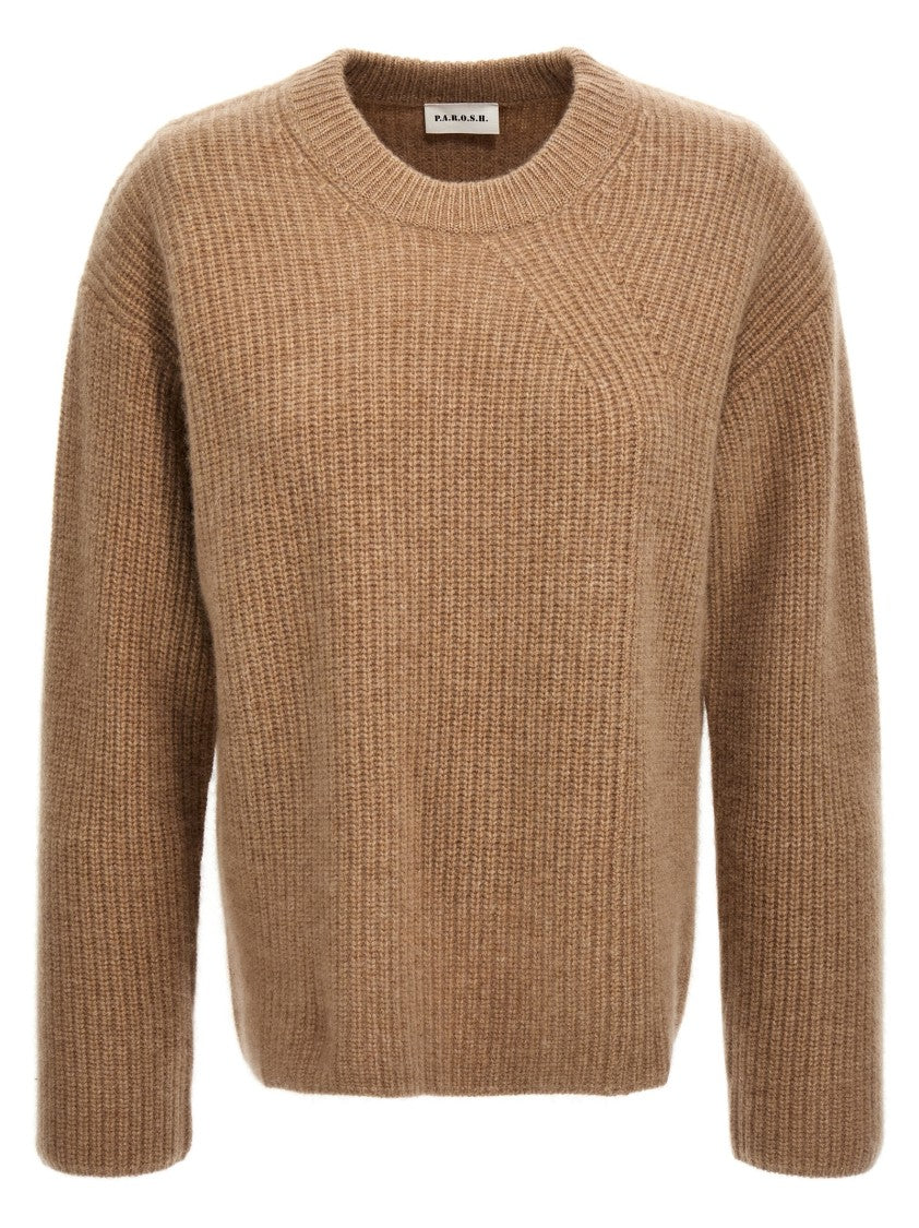 P.A.R.O.S.H. Soft Ribbed Cashmere Crewneck Sweater