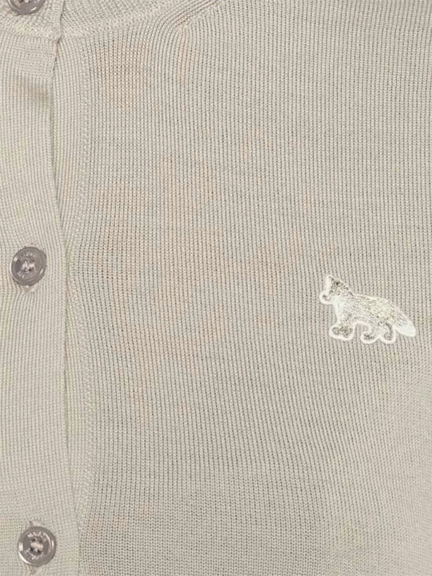 Maison Kitsuné Navy Lightweight Wool Fox Logo Cardigan