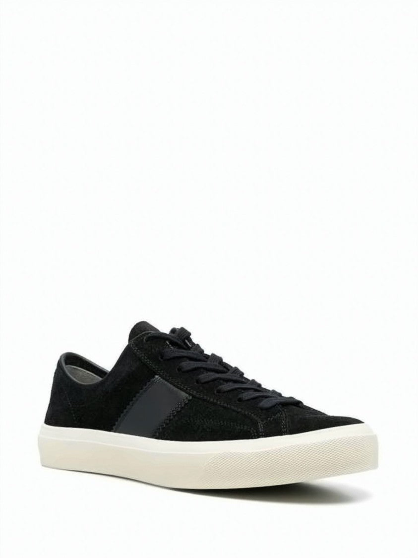 Tom Ford Black Suede And Cow Leather Sneakers