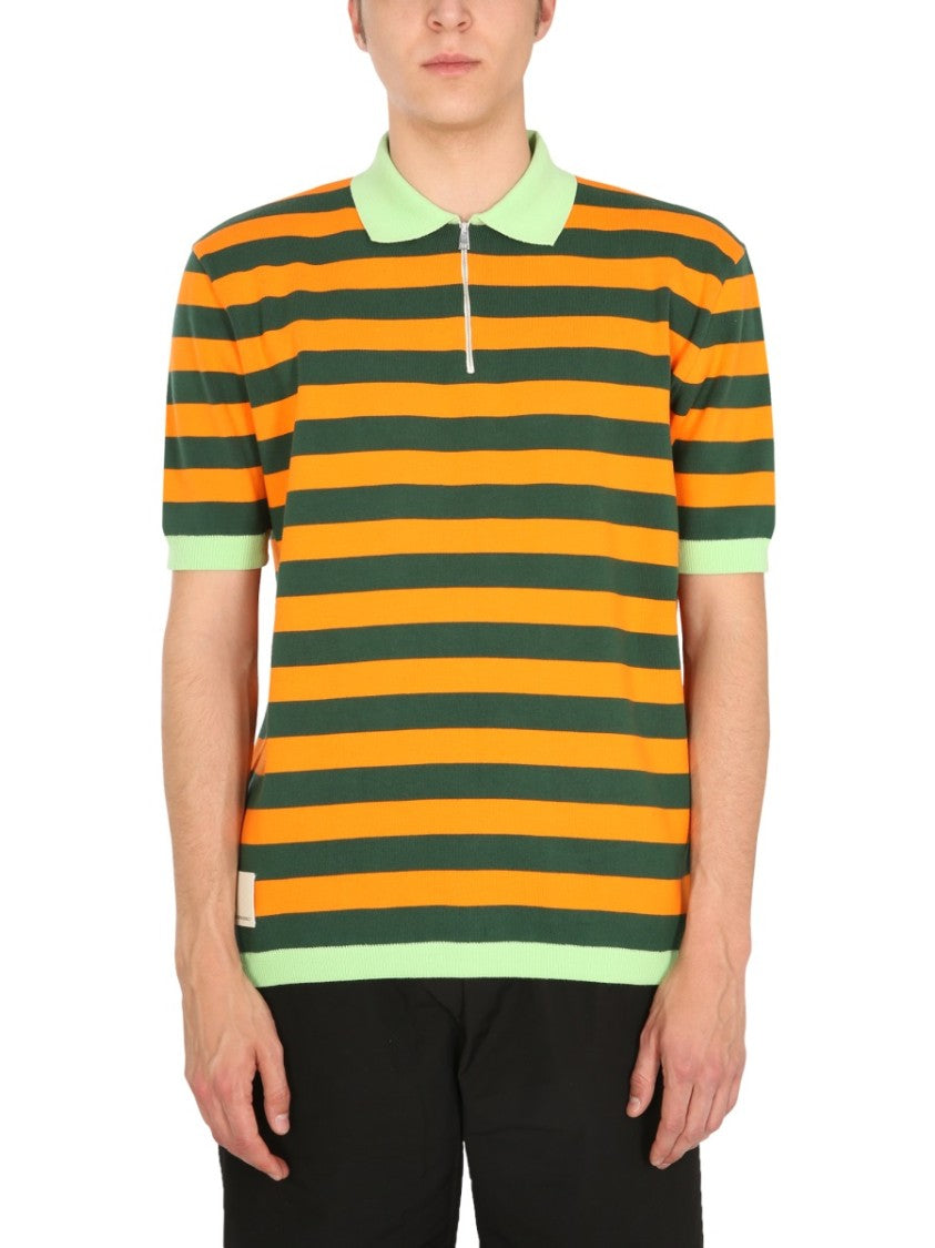 Sunnei X Eleonora Bonucci Horizontal Striped Knitted Polo Shirt