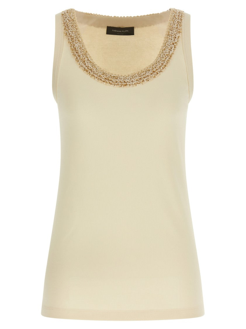 Fabiana Filippi Tweed Insert Top