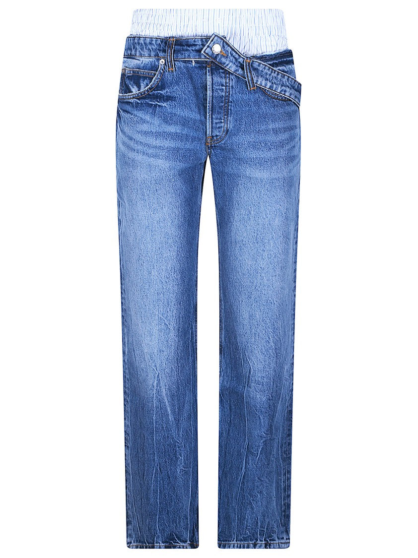 Alexander Wang Slim Boxer Drop Waistband Jeans
