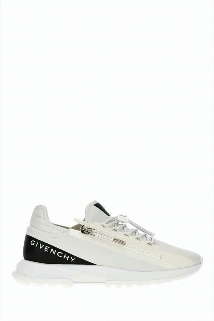 Givenchy Streamlined White Sneakers With Black Heel Panel