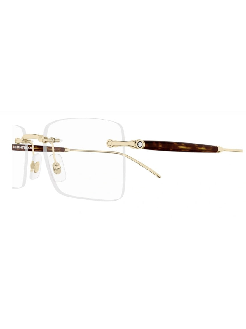 Montblanc Metallic Mb0411o Tortoiseshell Temple Frames