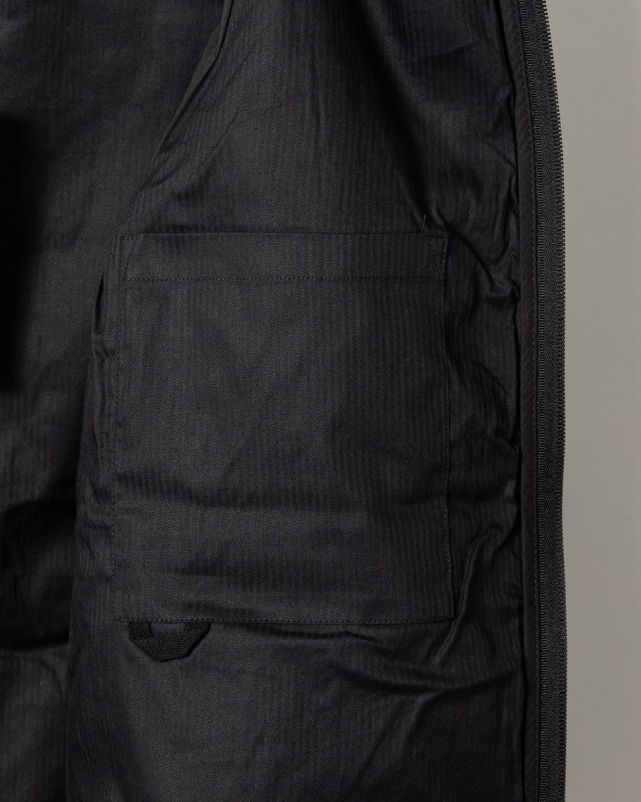 Wax London Navy Fleece Jacket With Khaki Abstract Pattern