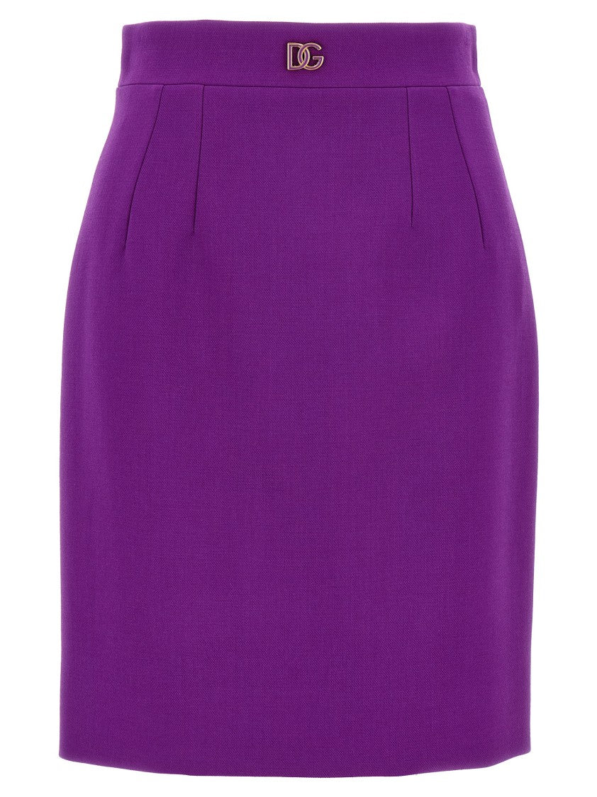 Dolce & Gabbana Double Wool Crêpe Midi Skirt