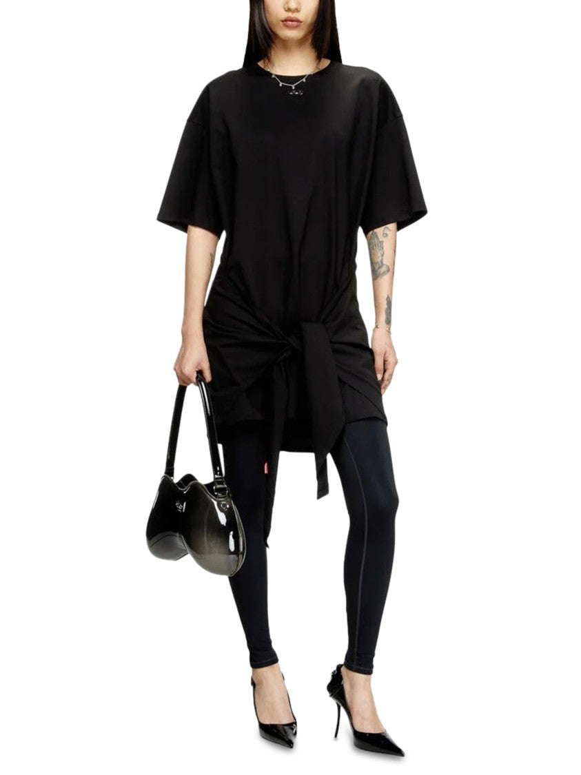 Diesel Relaxed Black Mini Dress With Unique Ties