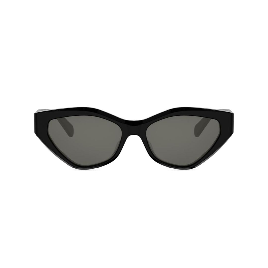 Celine Bold Cat-Eye Sunglasses With Gold Emblem