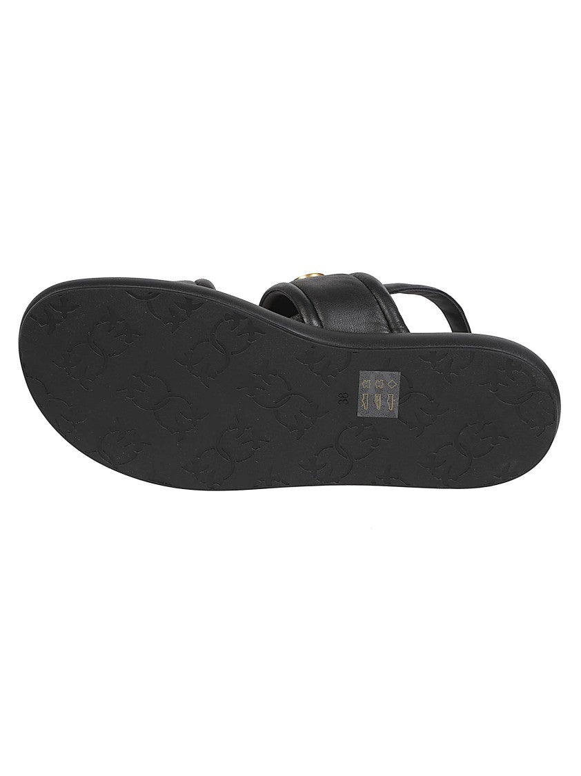 Pinko Fiona 01 Black Studded Leather Sandals