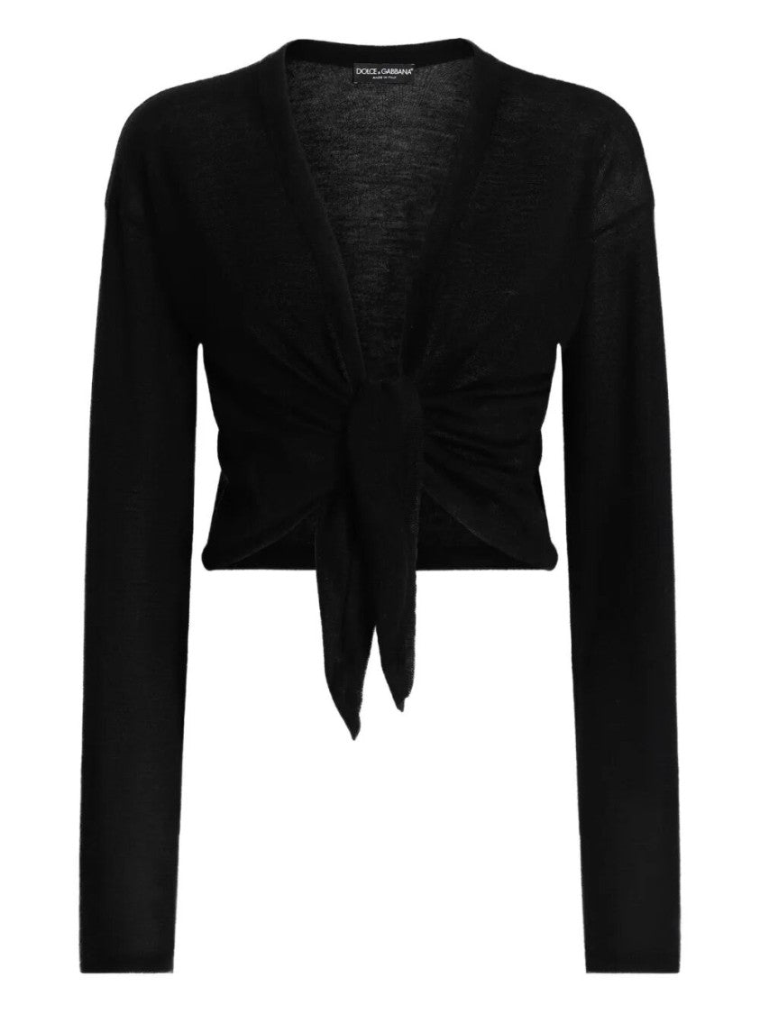 Dolce & Gabbana Cropped Tie-Front Cardigan