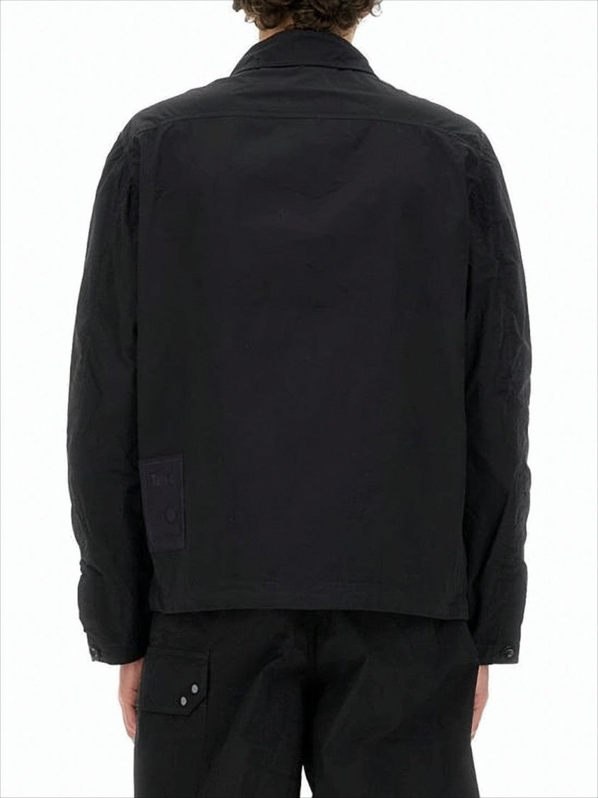 Ten C Button-Up Black Jacket With Classic Collar