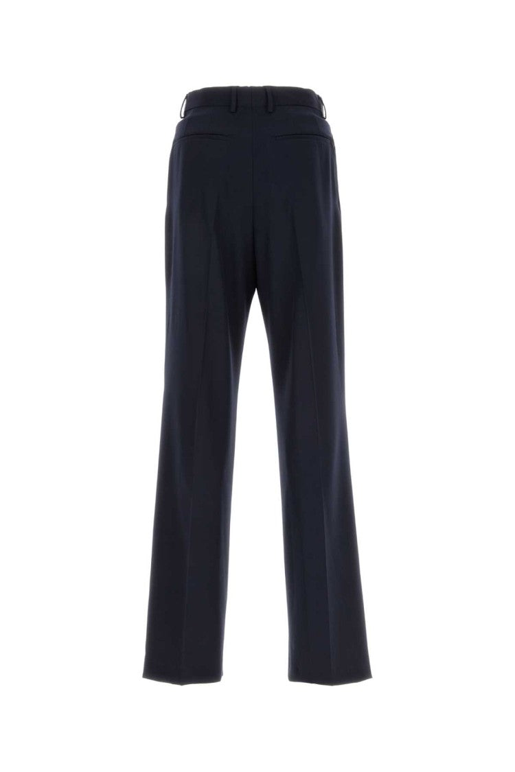 Dries Van Noten Navy Blue Wool Panrom Pant