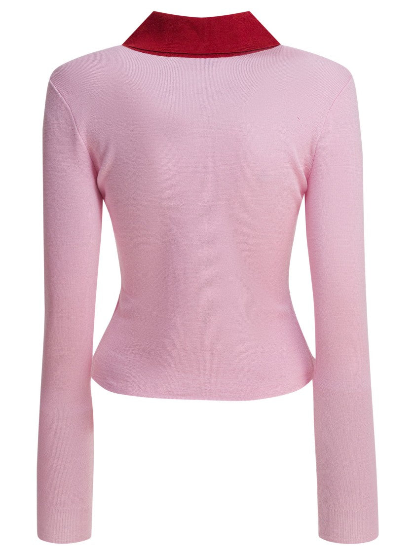 Self-Portrait Merino Wool Cardigan With Contrast Collar