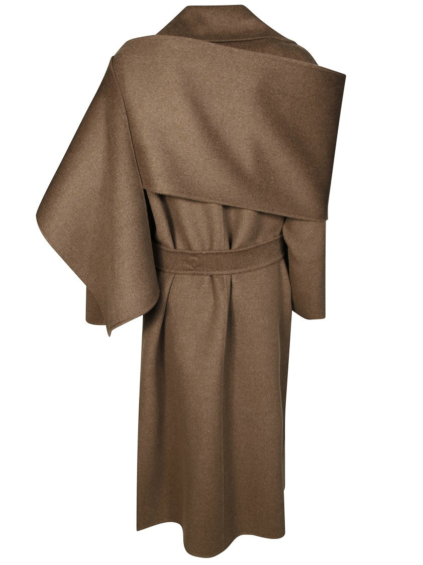 Max Mara Wrap-Design Mid-Length Cuore Coat With Oversized Collar