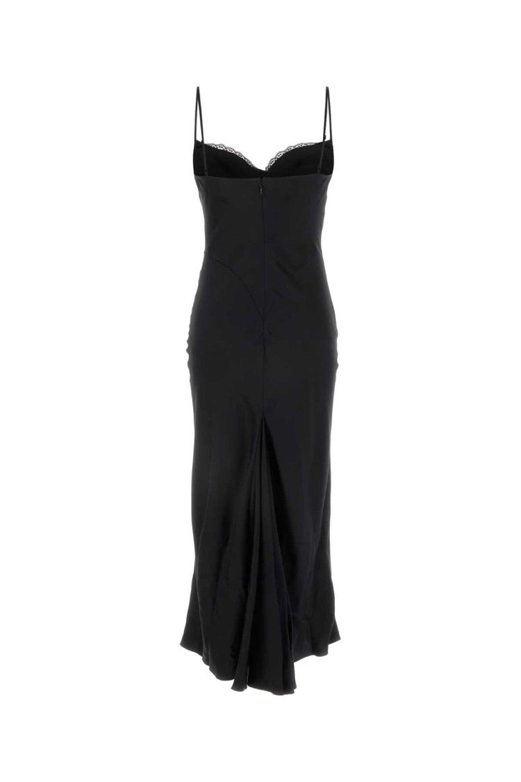 Alexander Mcqueen Black Satin Dress